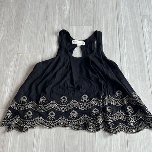 Black tank top with pretty lace detailing